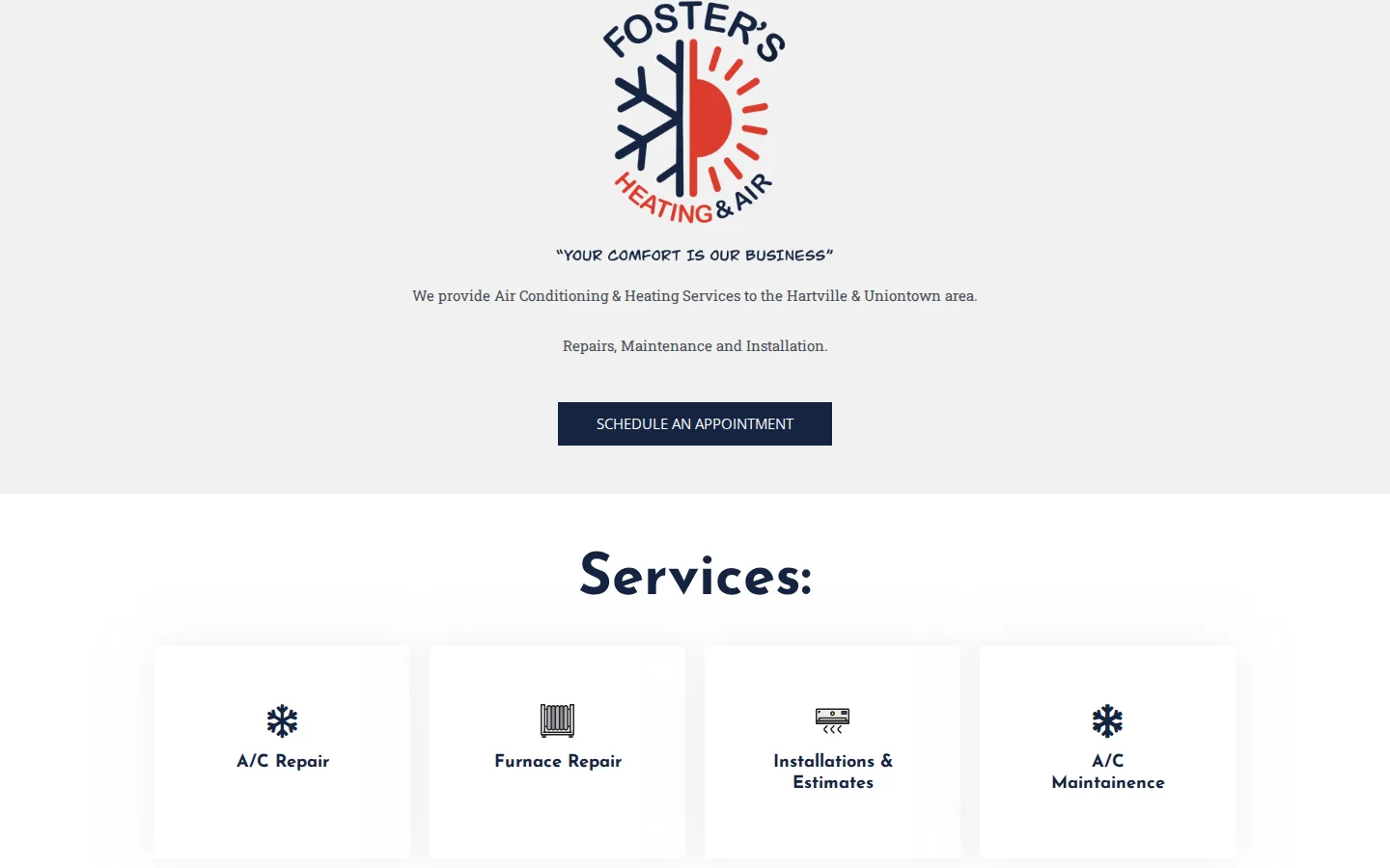 Foster's Heating & Air website